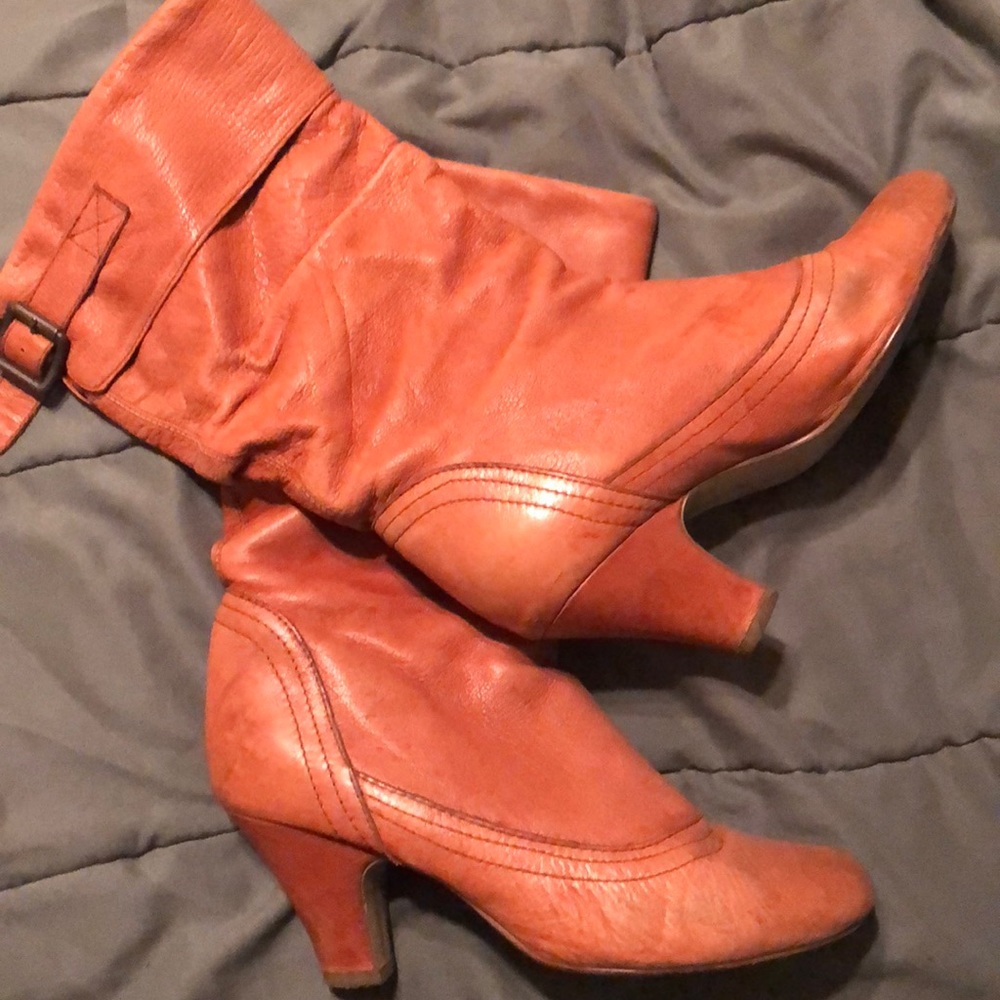 Slouchy calf length boots